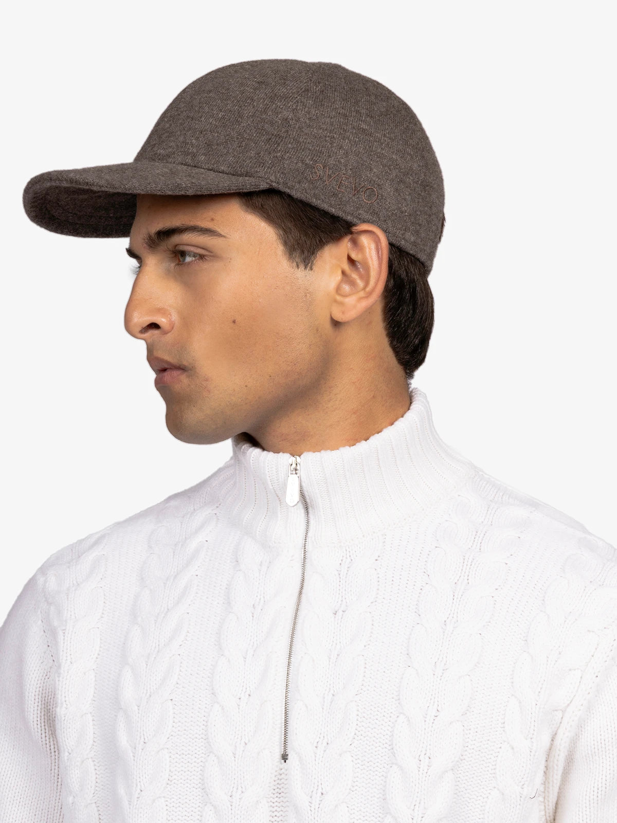 Cappello da baseball in 100% Cashmere Marrone | SVEVO
