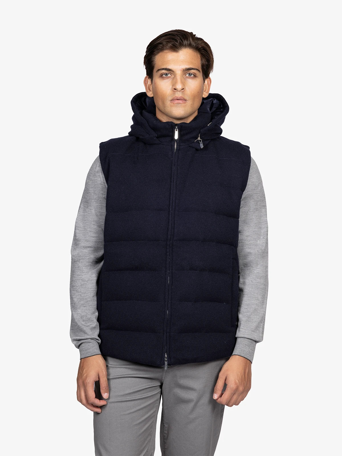 Giubbotto senza maniche in 100% Cashmere blu | SVEVO