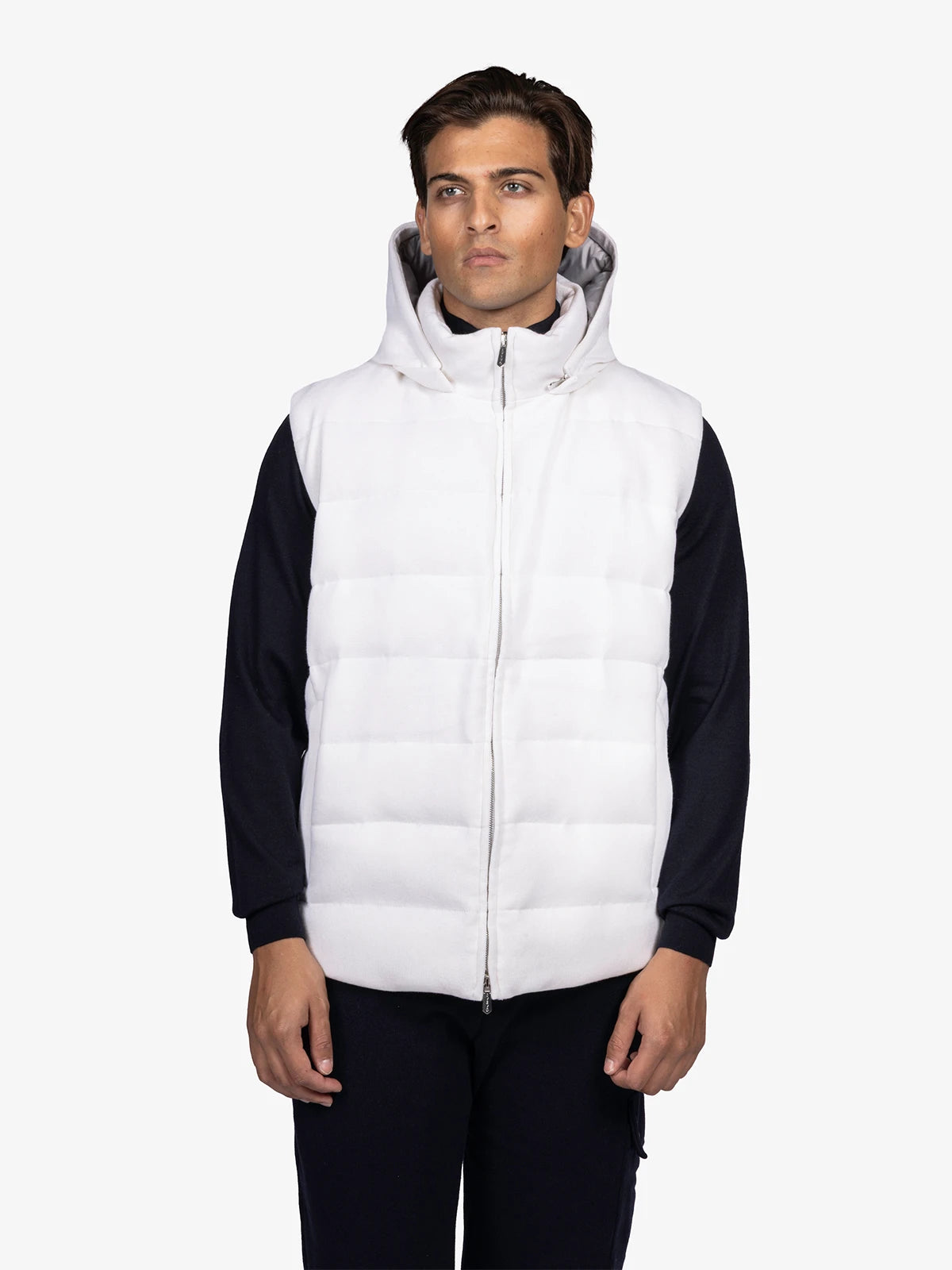 Giubbotto senza maniche in 100% Cashmere bianco | SVEVO