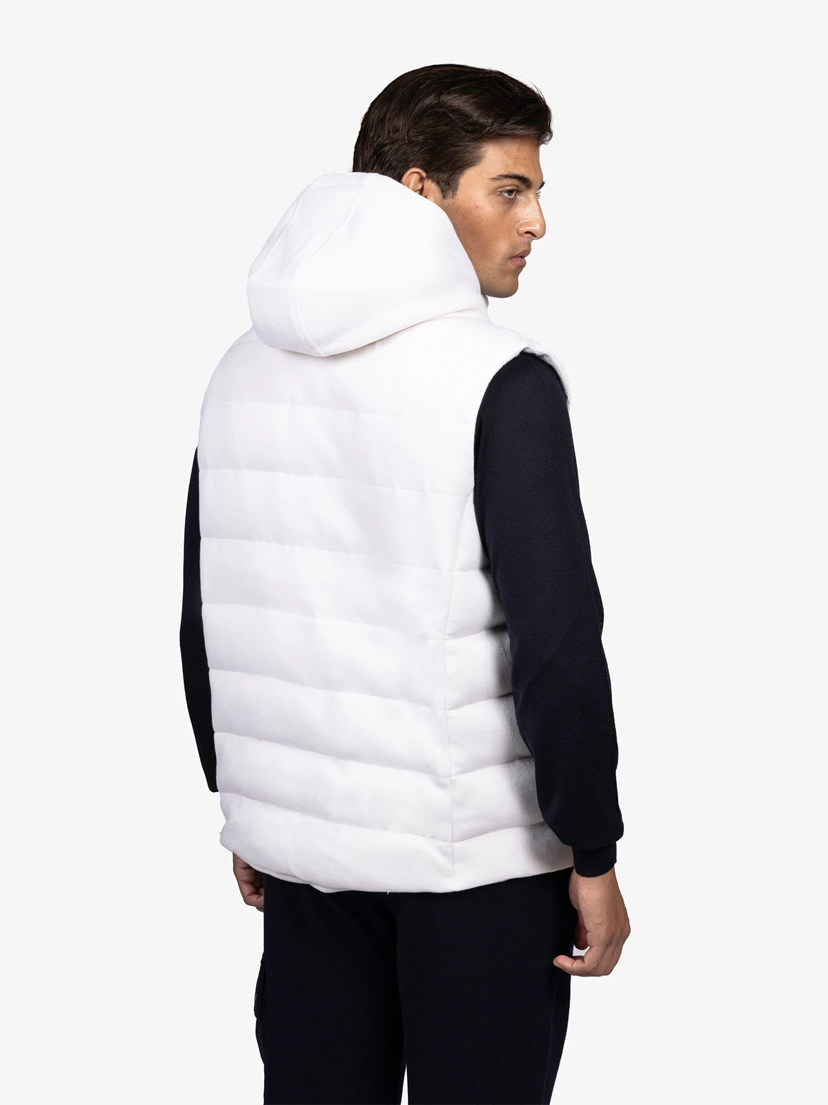 Giubbotto senza maniche in 100% Cashmere bianco | SVEVO