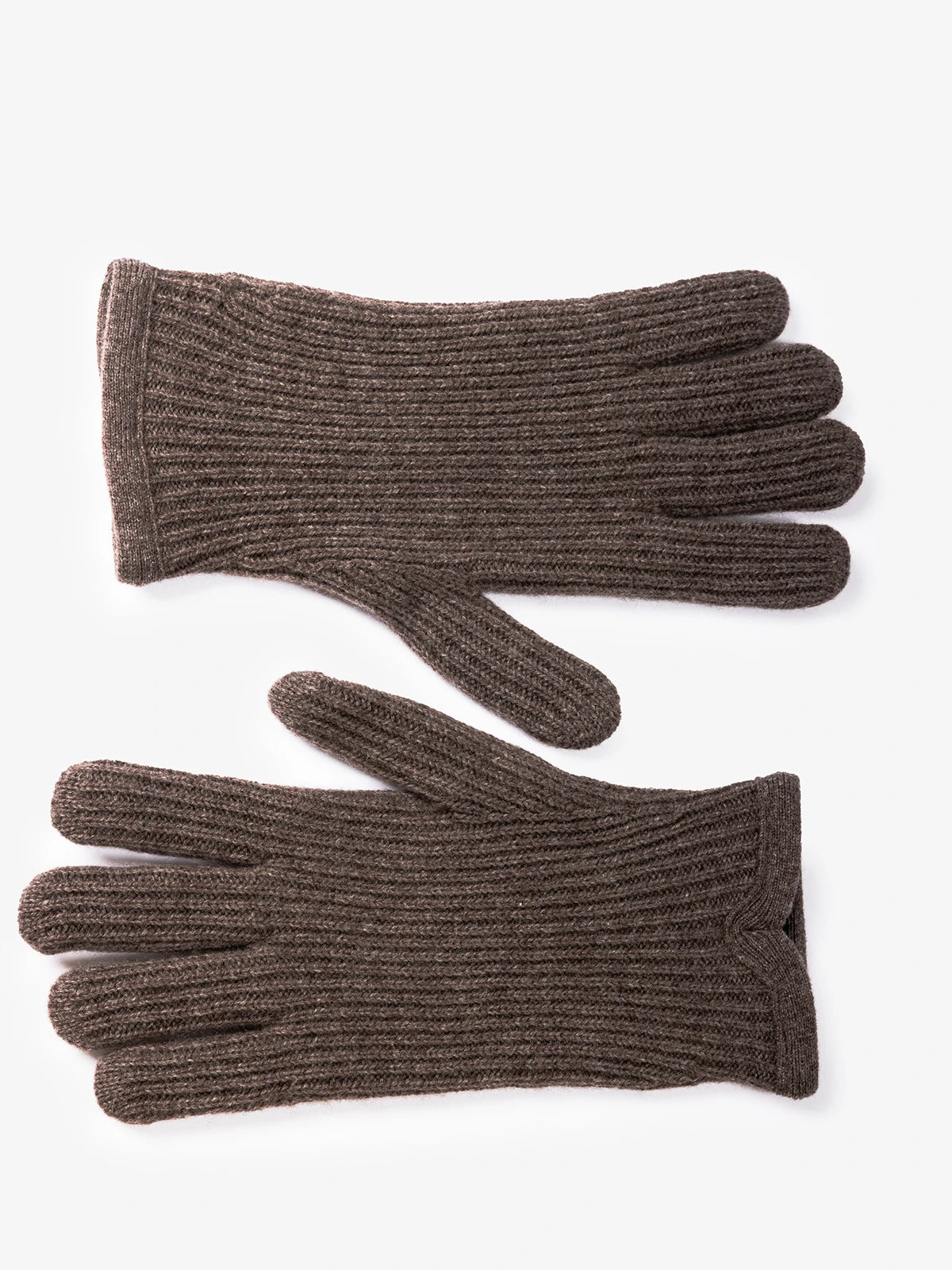 Guanti maglia inglese in 100% Cashmere marroni | SVEVO