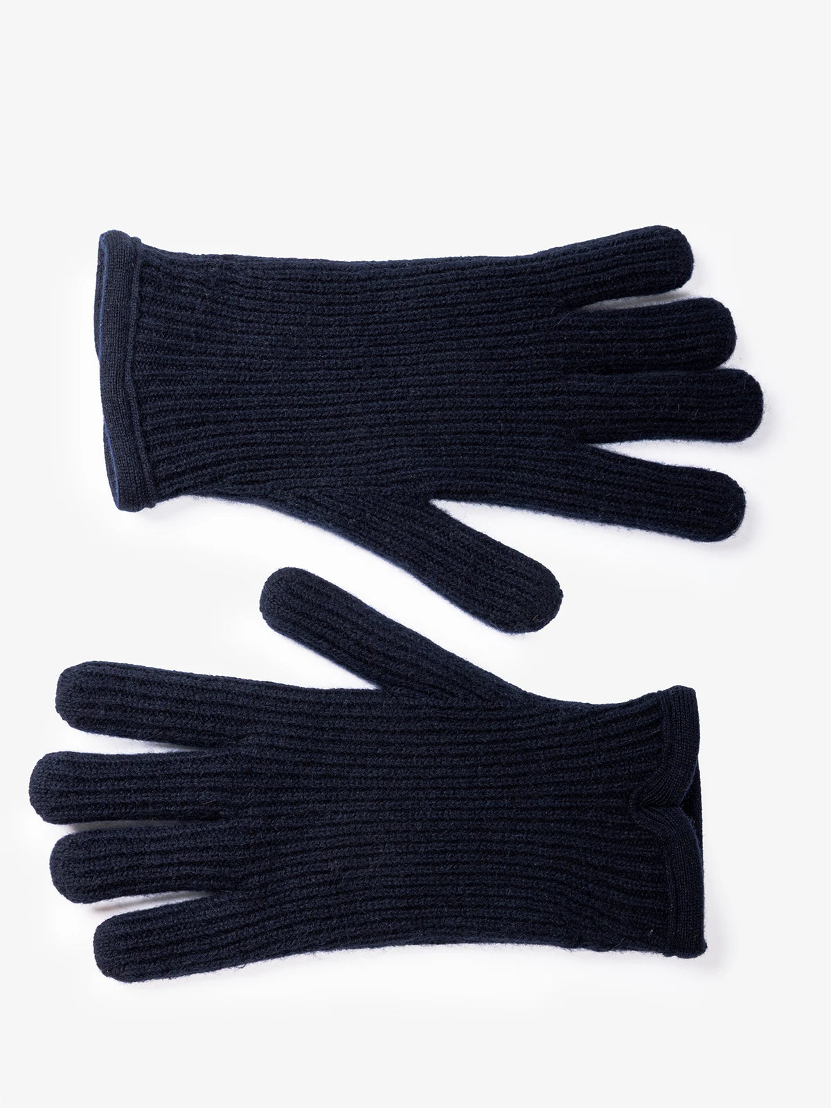 Guanti maglia inglese in 100% Cashmere blu | SVEVO