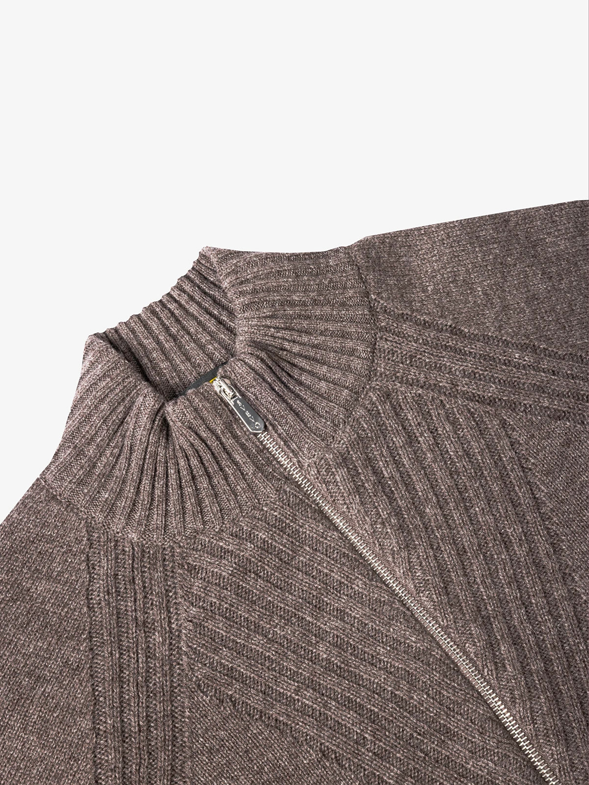 Giubbotto con zip reglan in 100% Cashmere marrone | SVEVO