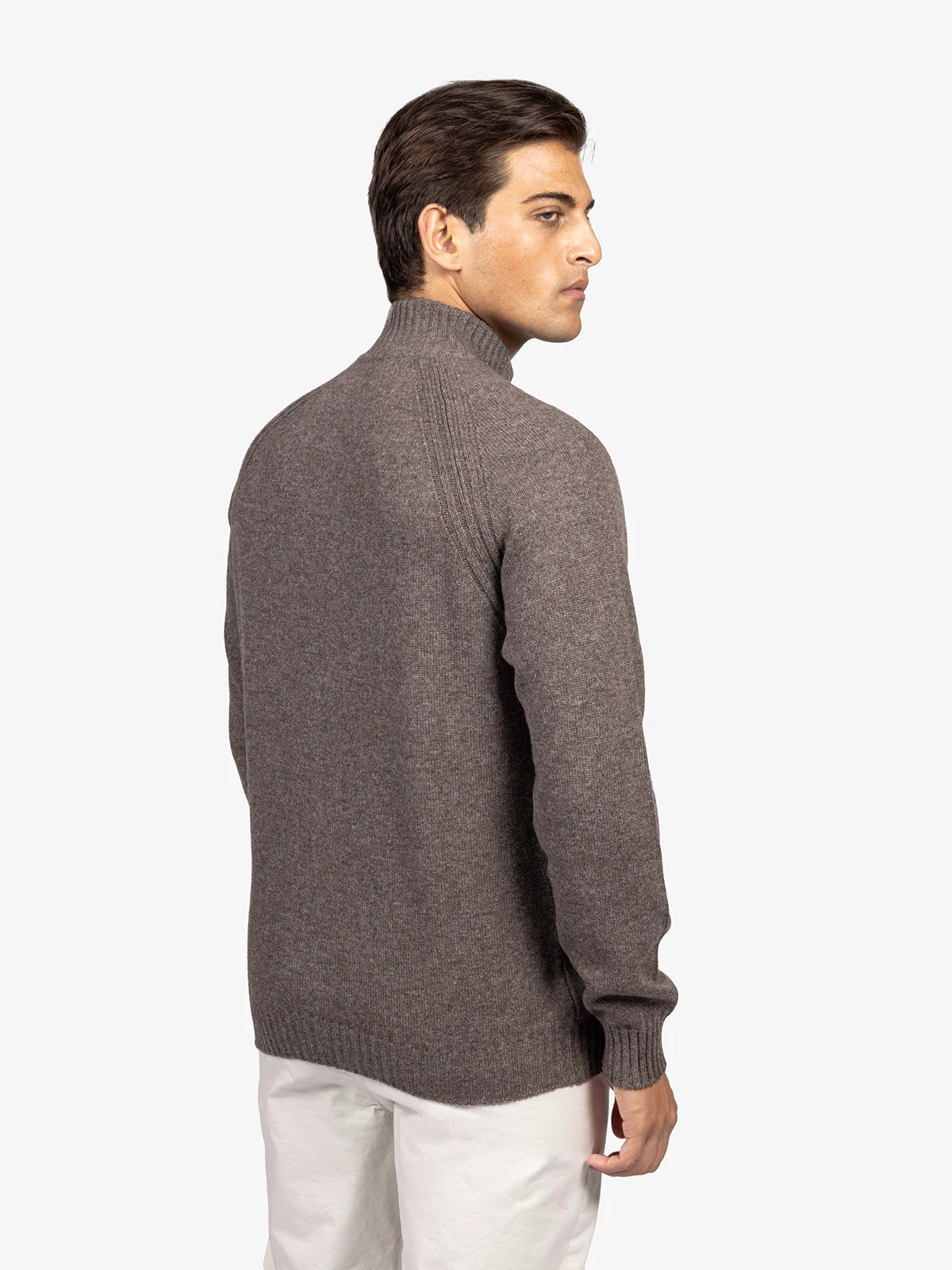 Giubbotto con zip reglan in 100% Cashmere marrone | SVEVO