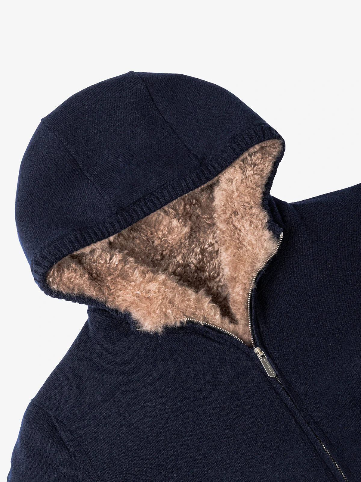 Giubbotto con interno capra in 100% Cashmere blu | SVEVO