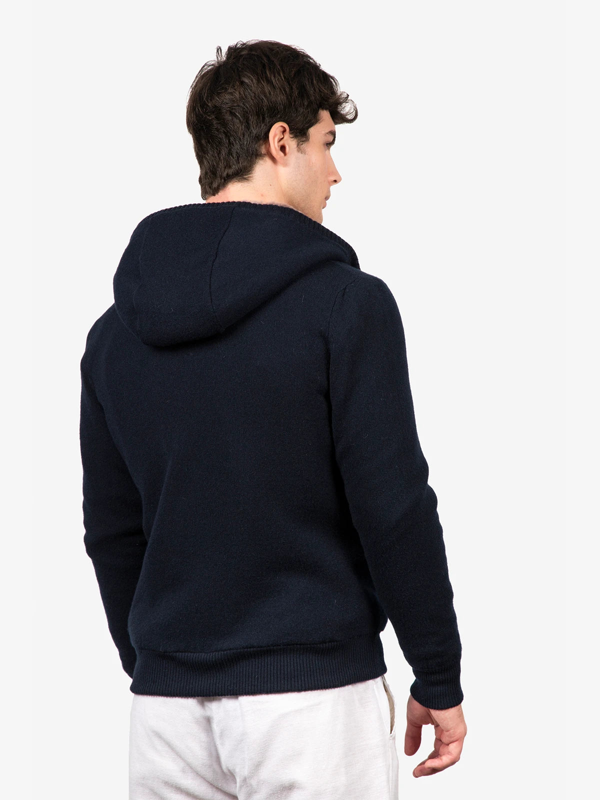 Giubbotto con interno capra in 100% Cashmere blu | SVEVO