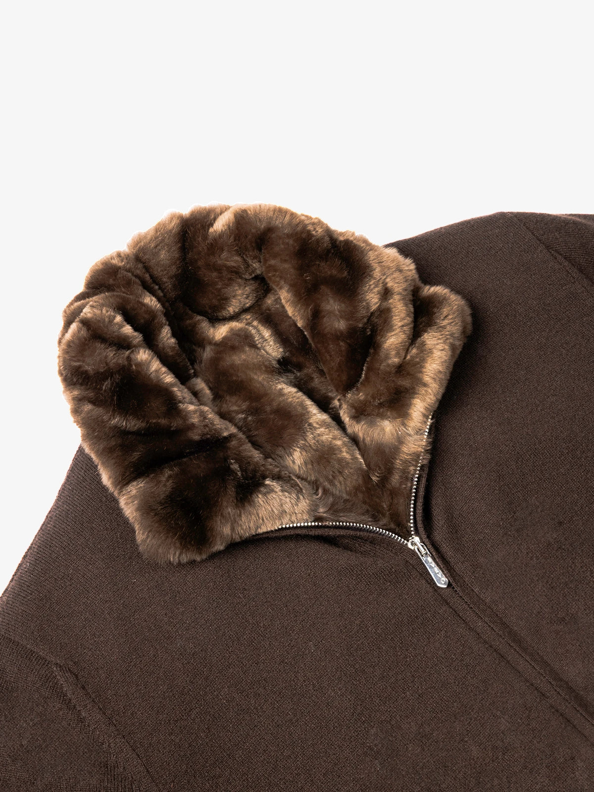 Giubbotto con interno castorino in 100% Cashmere marrone | SVEVO