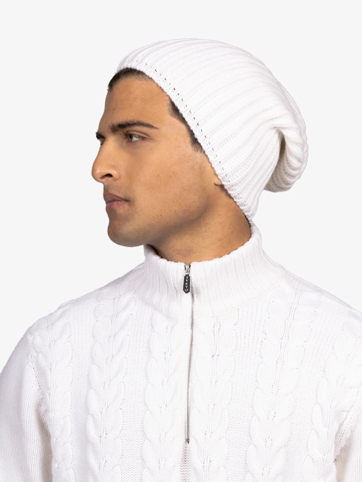 Berretto corto in 100% Cashmere bianco | SVEVO