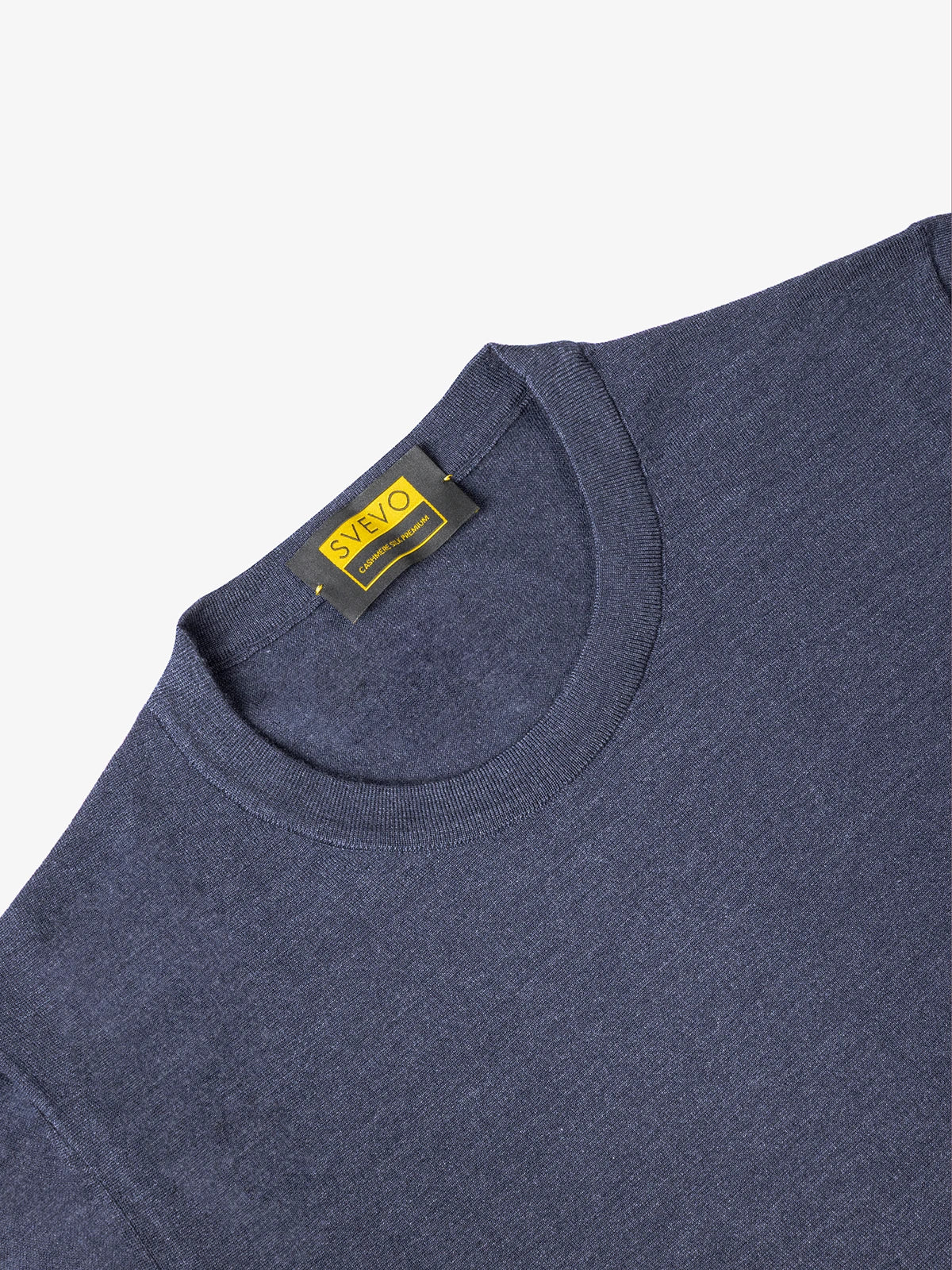 Girocollo in 80% Cashmere e 20% Seta blu | SVEVO