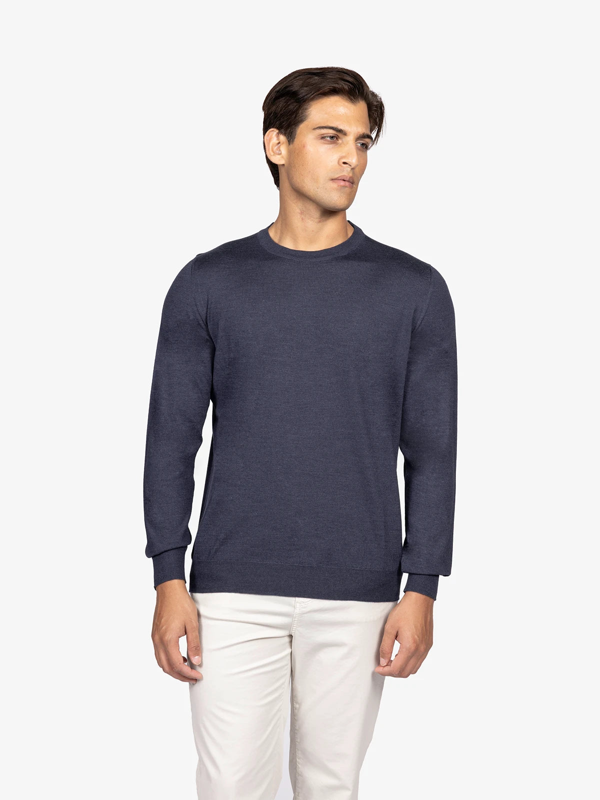 Girocollo in 80% Cashmere e 20% Seta blu | SVEVO