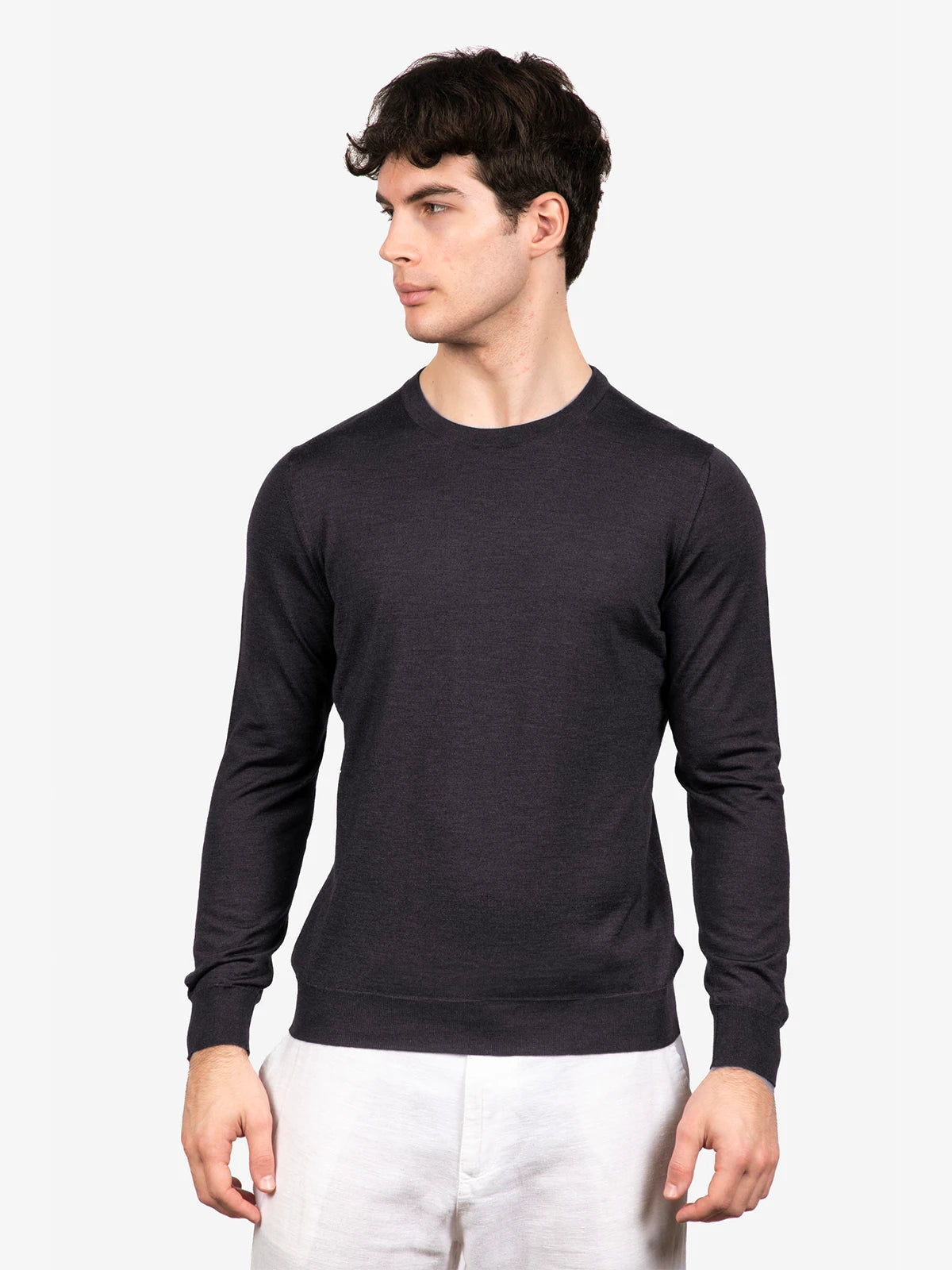 Girocollo in 80% Cashmere e 20% Seta grigio | SVEVO