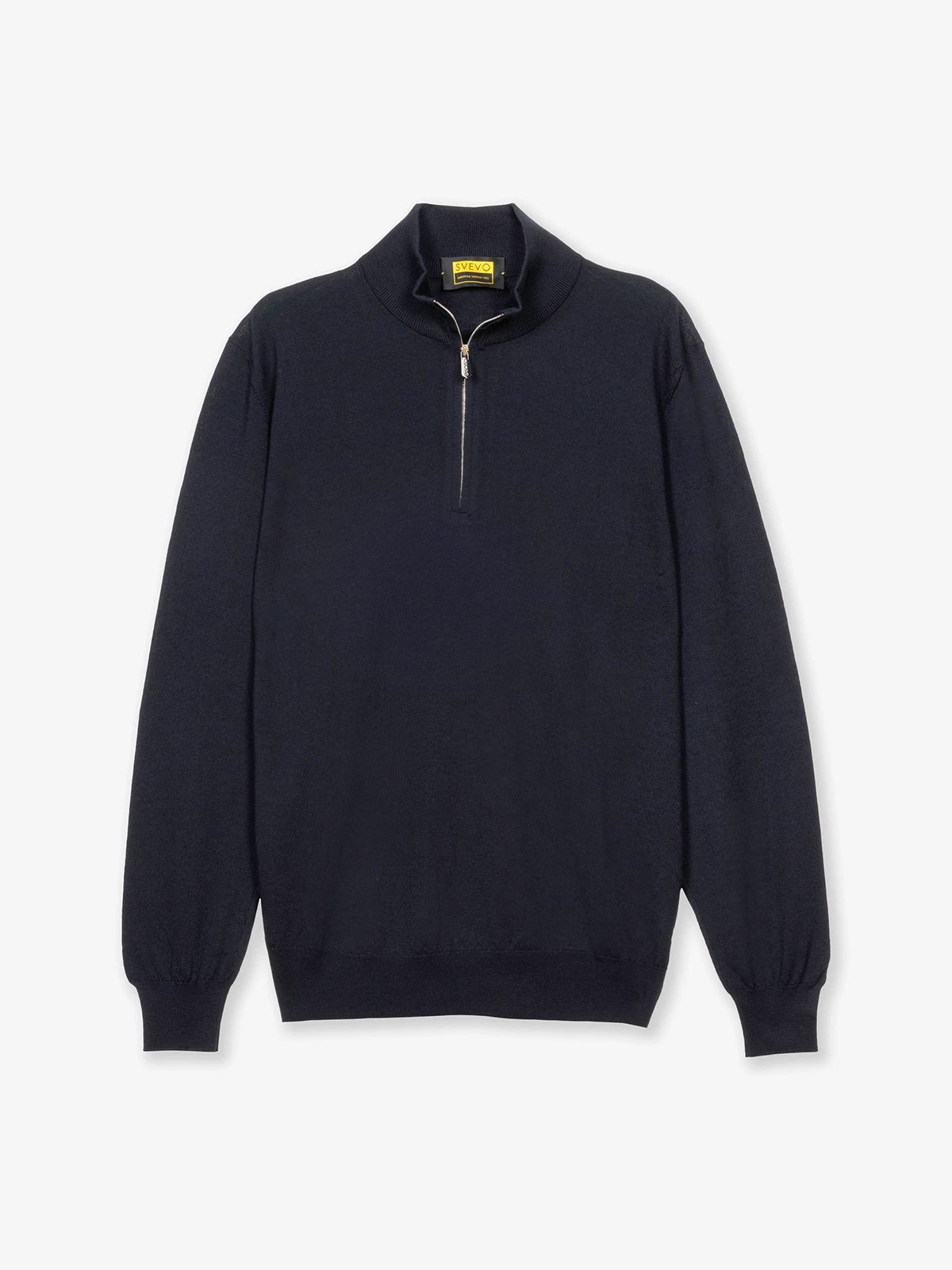 Lupetto con zip in 100% Lana blu | SVEVO