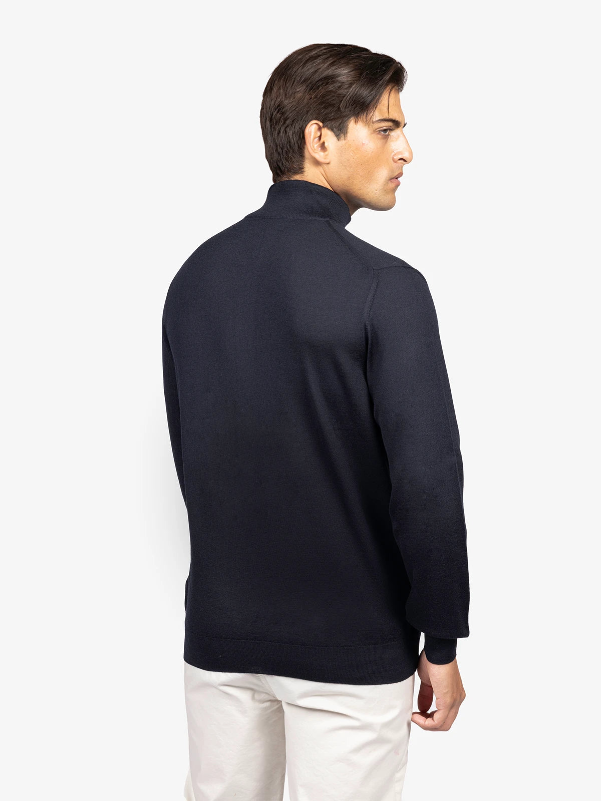 Lupetto con zip in 100% Lana blu | SVEVO