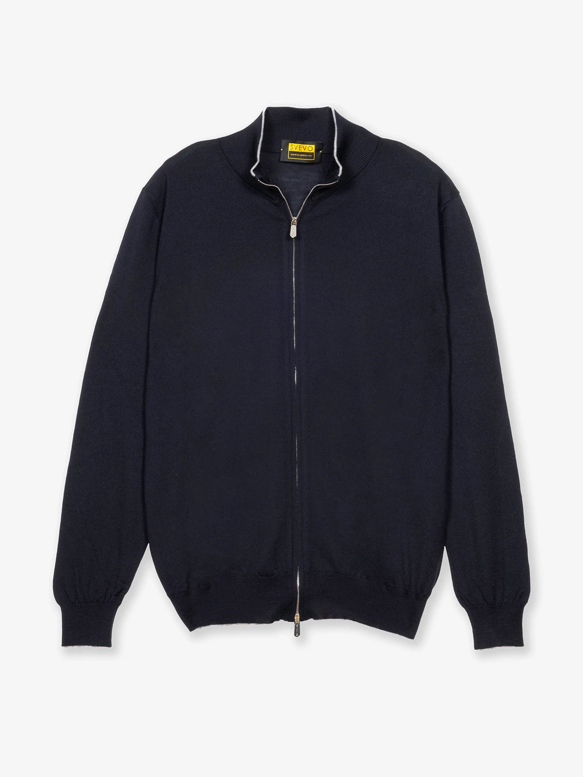 Giubbotto con zip in 100% Lana blu | SVEVO