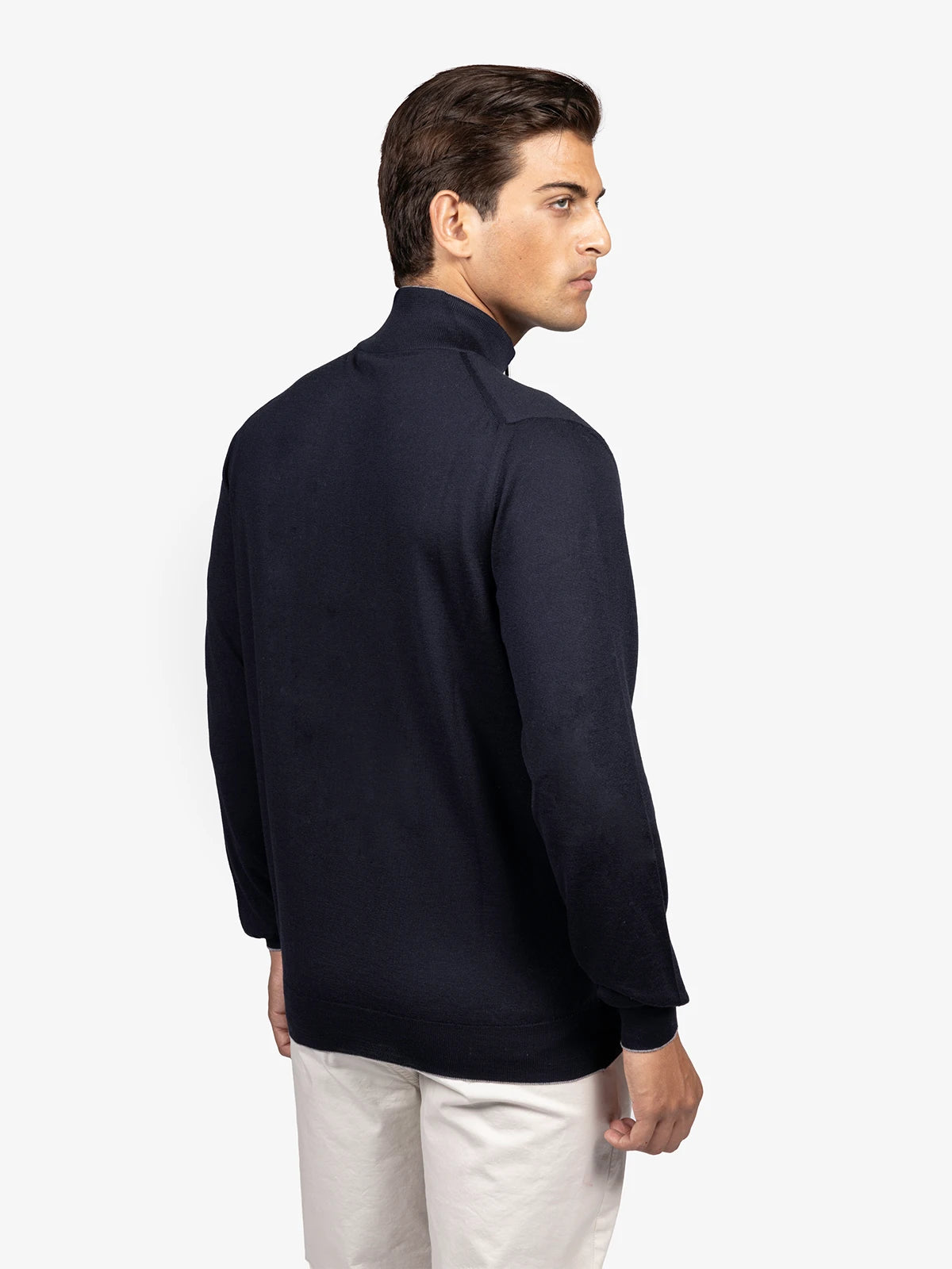 Giubbotto con zip in 100% Lana blu | SVEVO