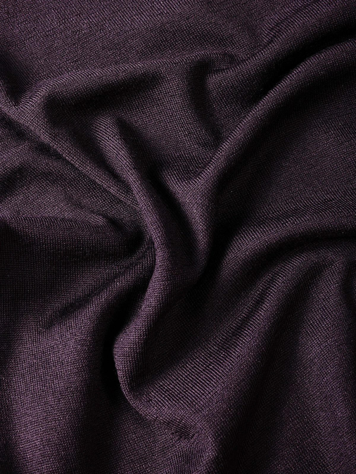 Lupetto con zip e profilo a contrasto in 100% Lana prugna | SVEVO