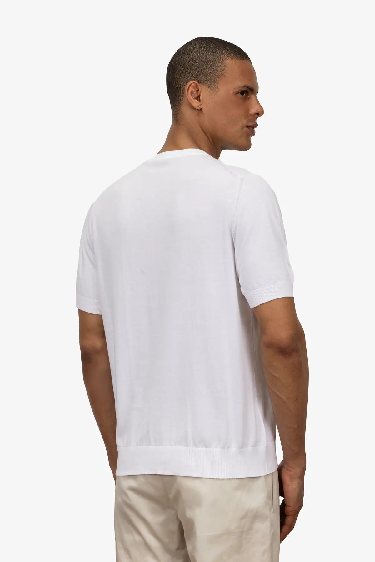 Girocollo mezza manica in 100% Cotone Bianco | SVEVO