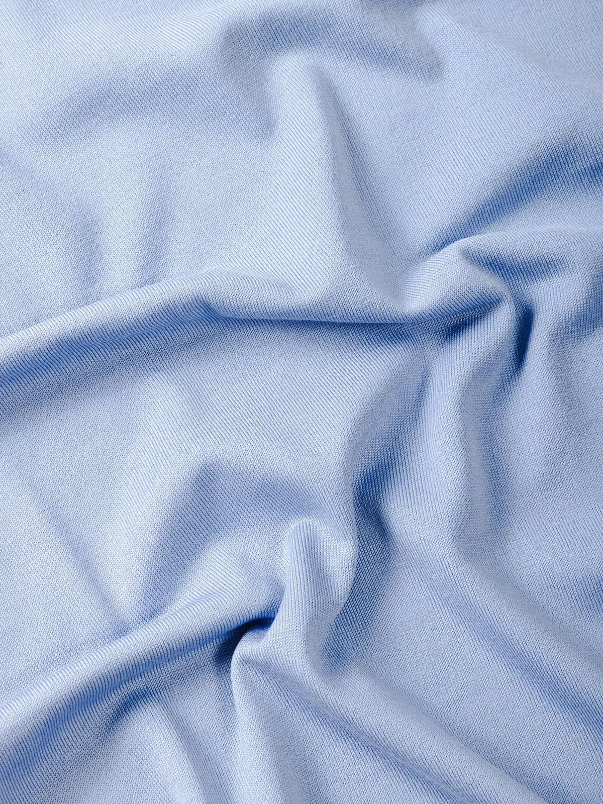 Polo con zip e trattegi in 100% Lana azzurro | SVEVO