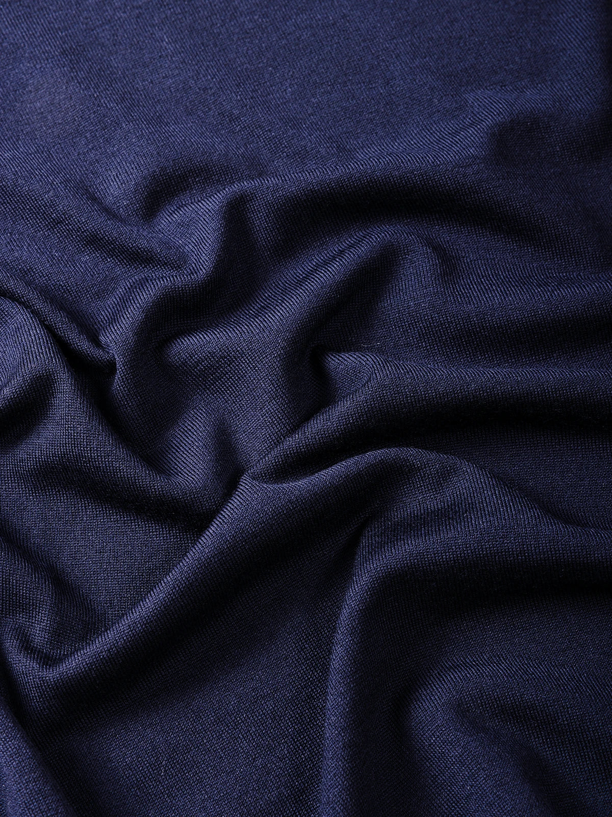 Polo con zip e manica lunga in 100% Lana blu | SVEVO