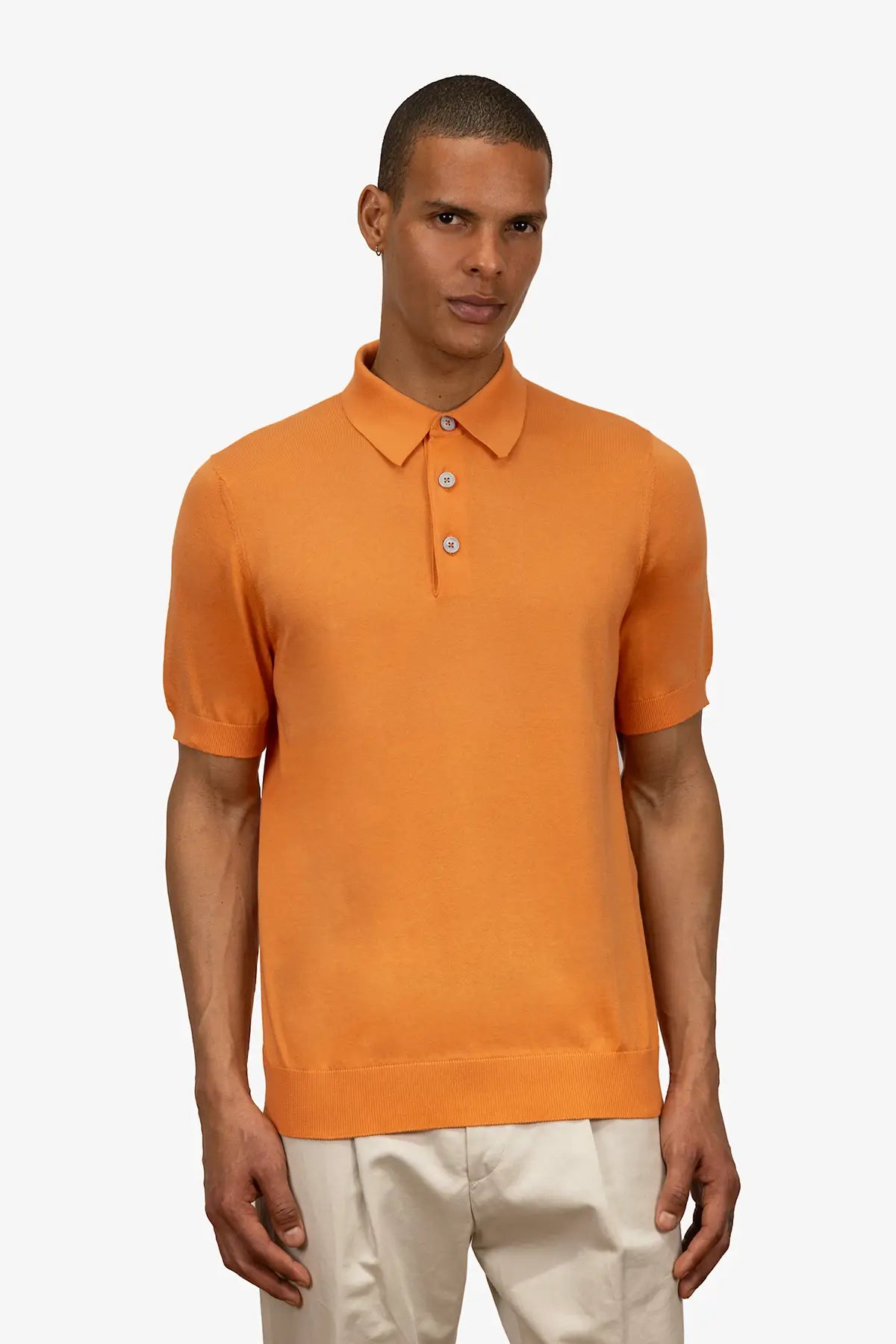 Polo mezza manica con bottoni in 100% Cotone Arancione | SVEVO