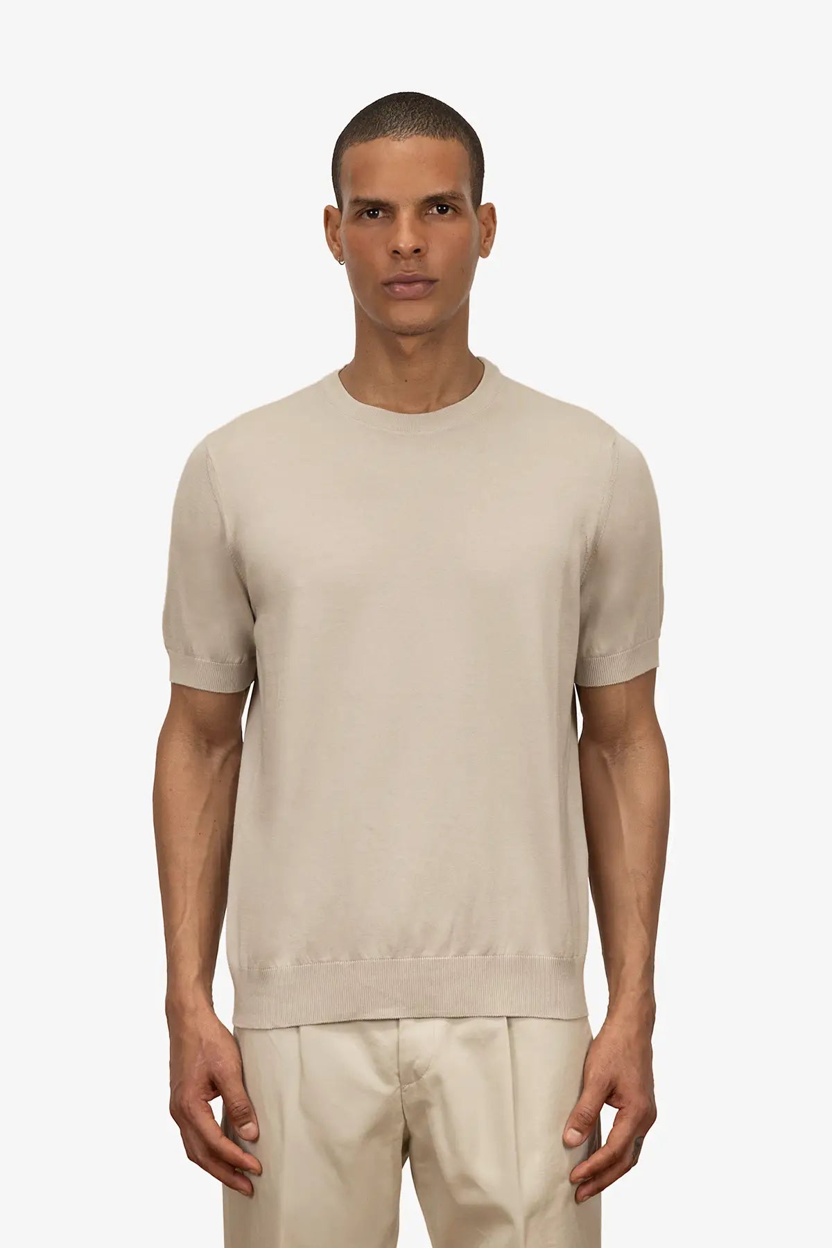 Girocollo mezza manica in 100% Cotone Beige | SVEVO