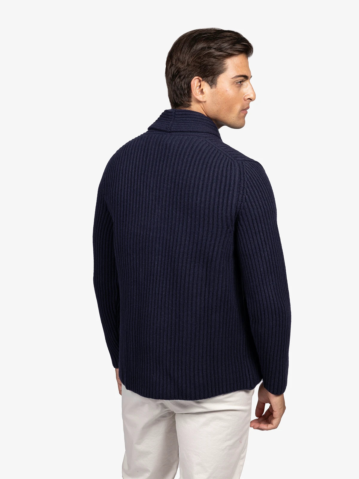 Giacca doppio petto maglia inglese in 100% Lana blu | SVEVO