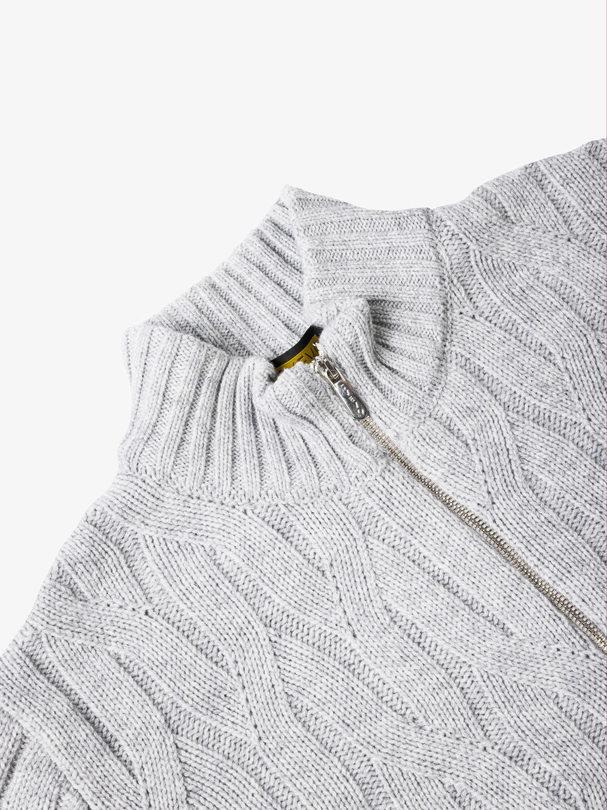 Giubbotto full zip con trecce in 100% lana grigio | SVEVO