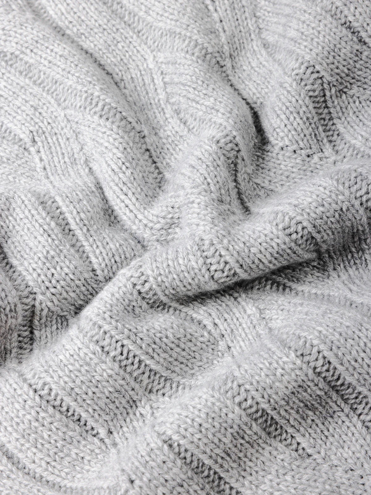 Giubbotto full zip con trecce in 100% lana grigio | SVEVO