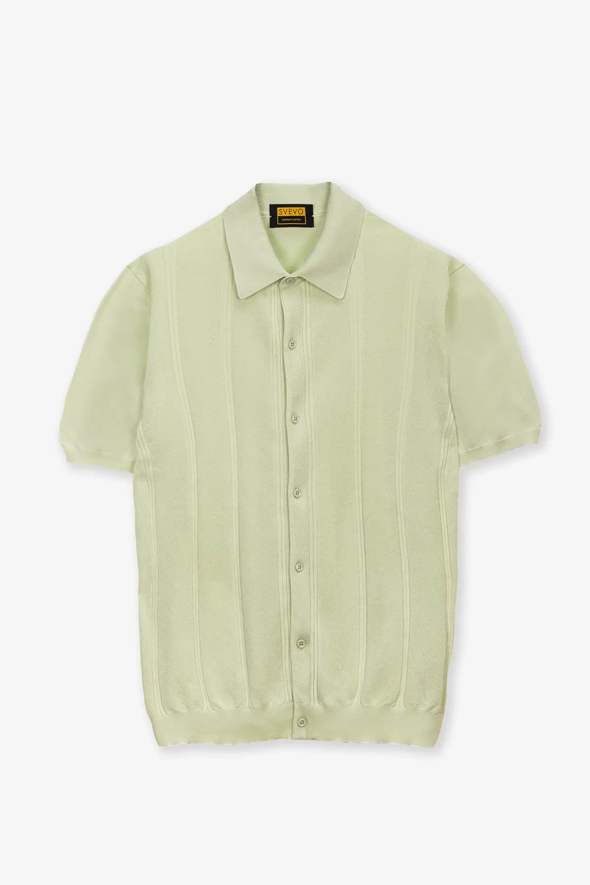 Camicia mezza manica punto piquet in 100% Cotone Supersoft Verde Acqua | SVEVO