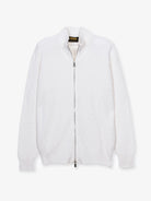 Giubbotto con zip punto fantasia in 100% Cashmere bianco | SVEVO