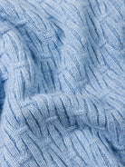 Giubbotto con zip punto fantasia in 100% Cashmere celeste | SVEVO