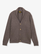 Cardigan con collo a scialle in 100% Cashmere marrone | SVEVO