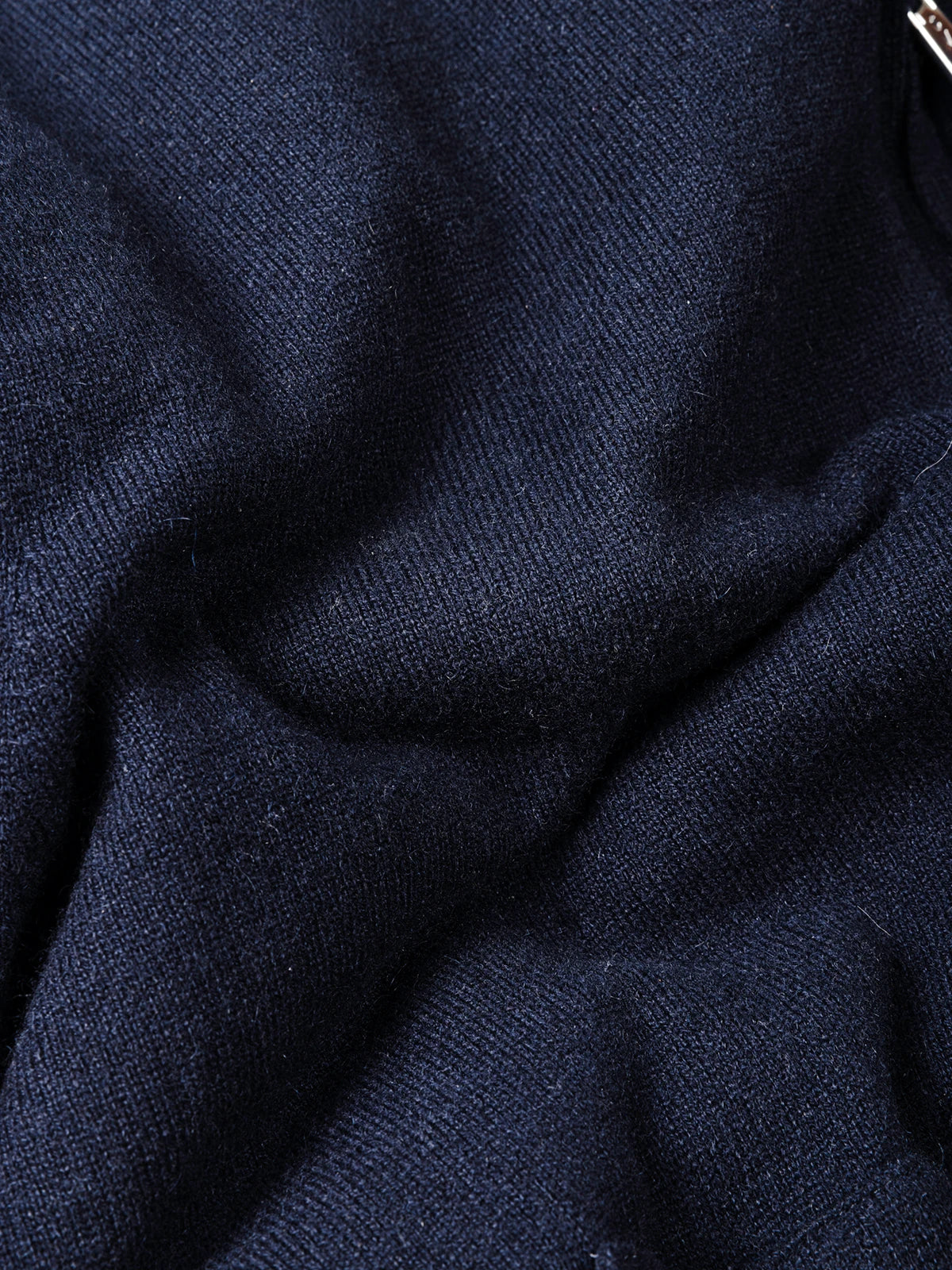 Giubbotto con interno capra in 100% Cashmere blu | SVEVO