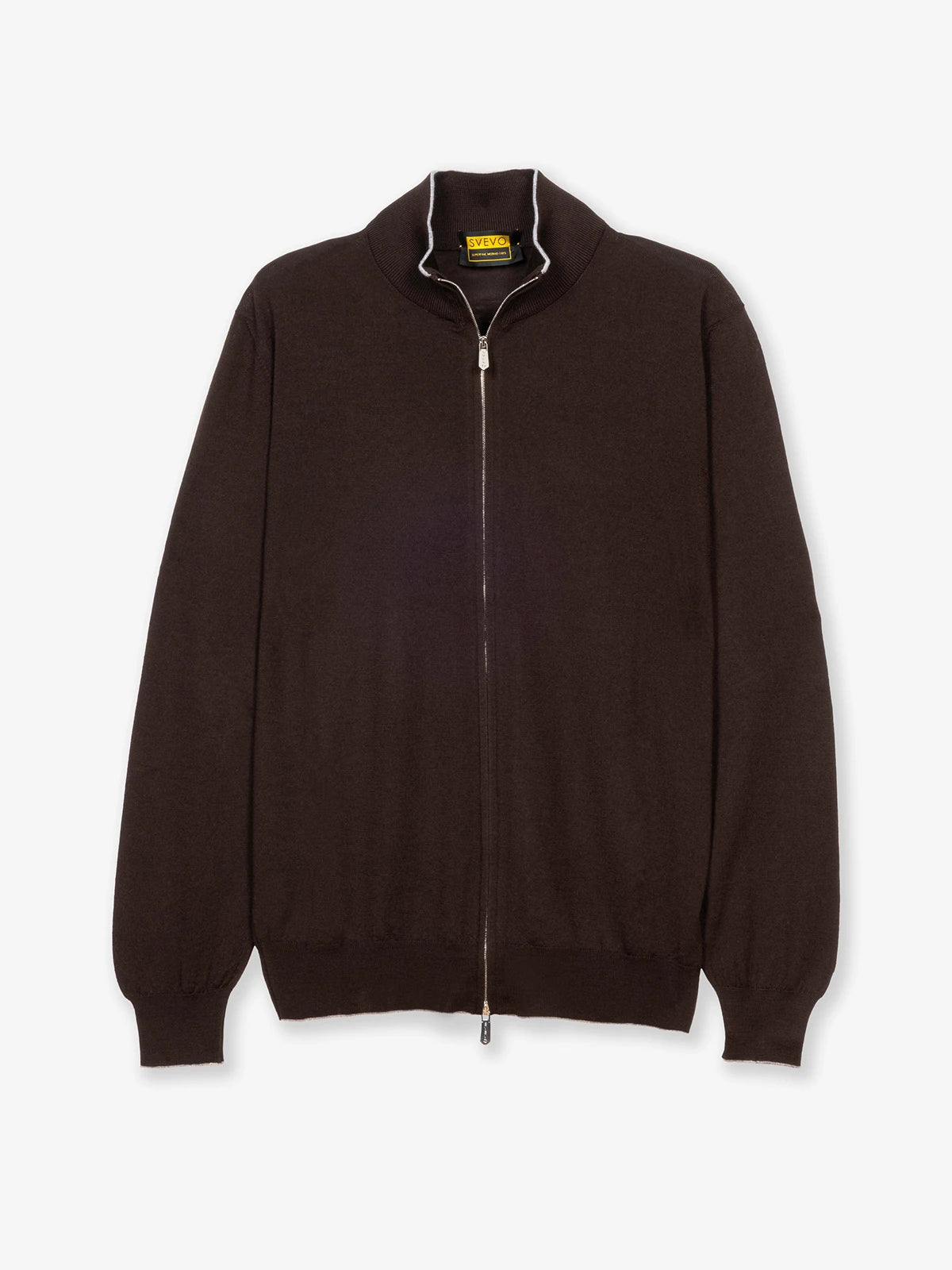 Giubbotto con zip in 100% Lana marrone | SVEVO