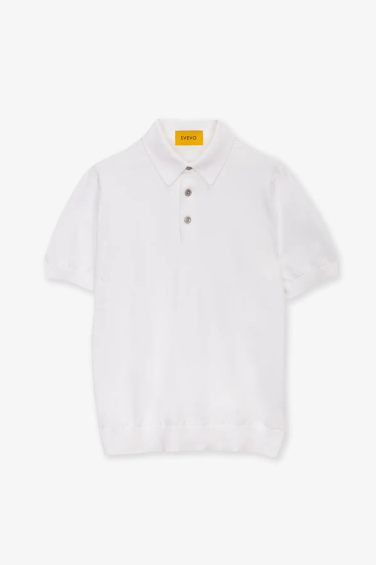 Polo mezza manica con bottoni in 100% Cotone Bianco | SVEVO