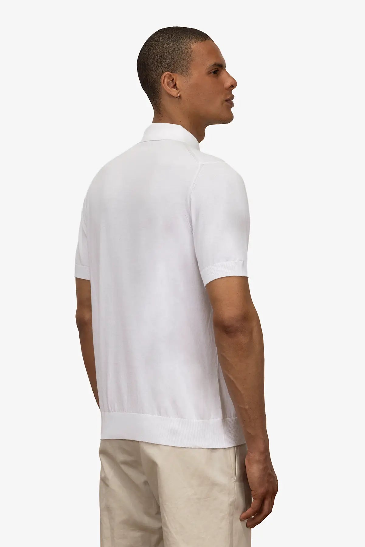 Polo mezza manica con bottoni in 100% Cotone Bianco | SVEVO