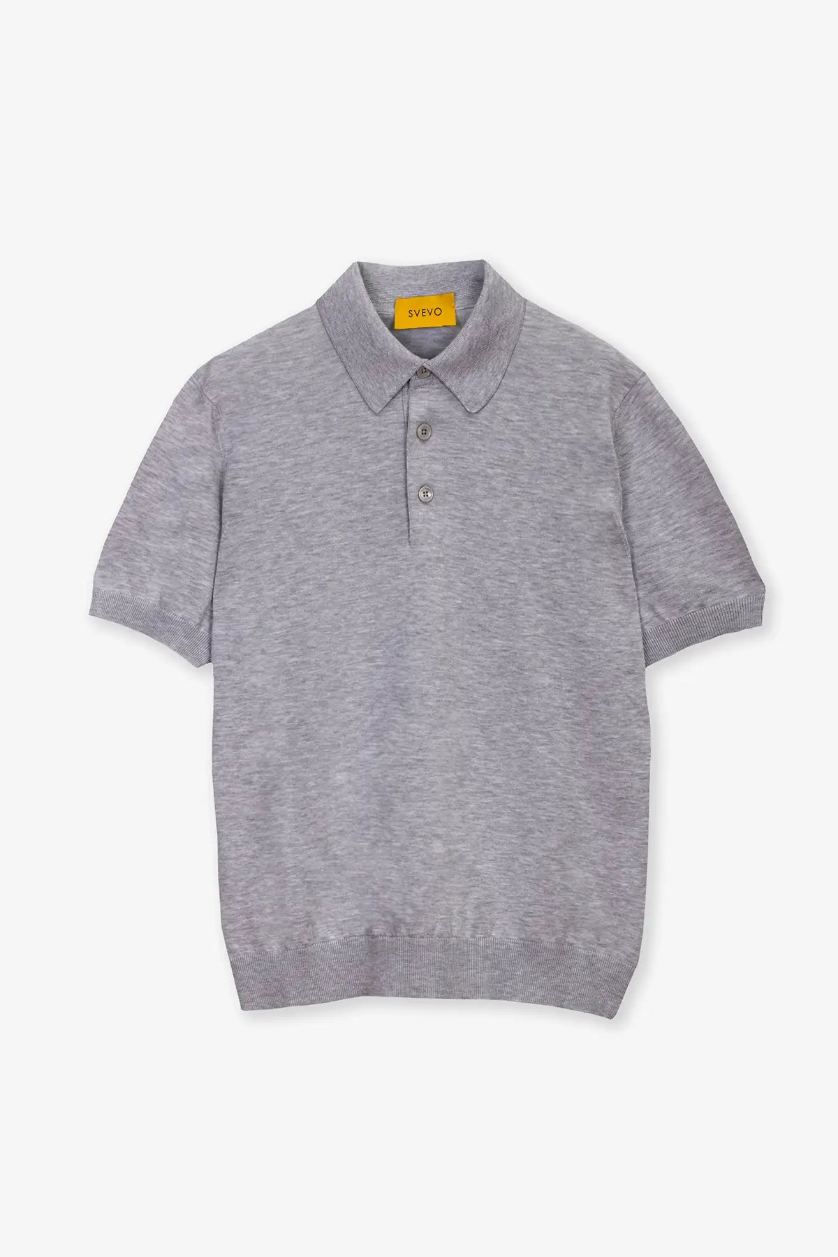 Polo mezza manica con bottoni in 100% Cotone Grigio Chiaro Melange | SVEVO