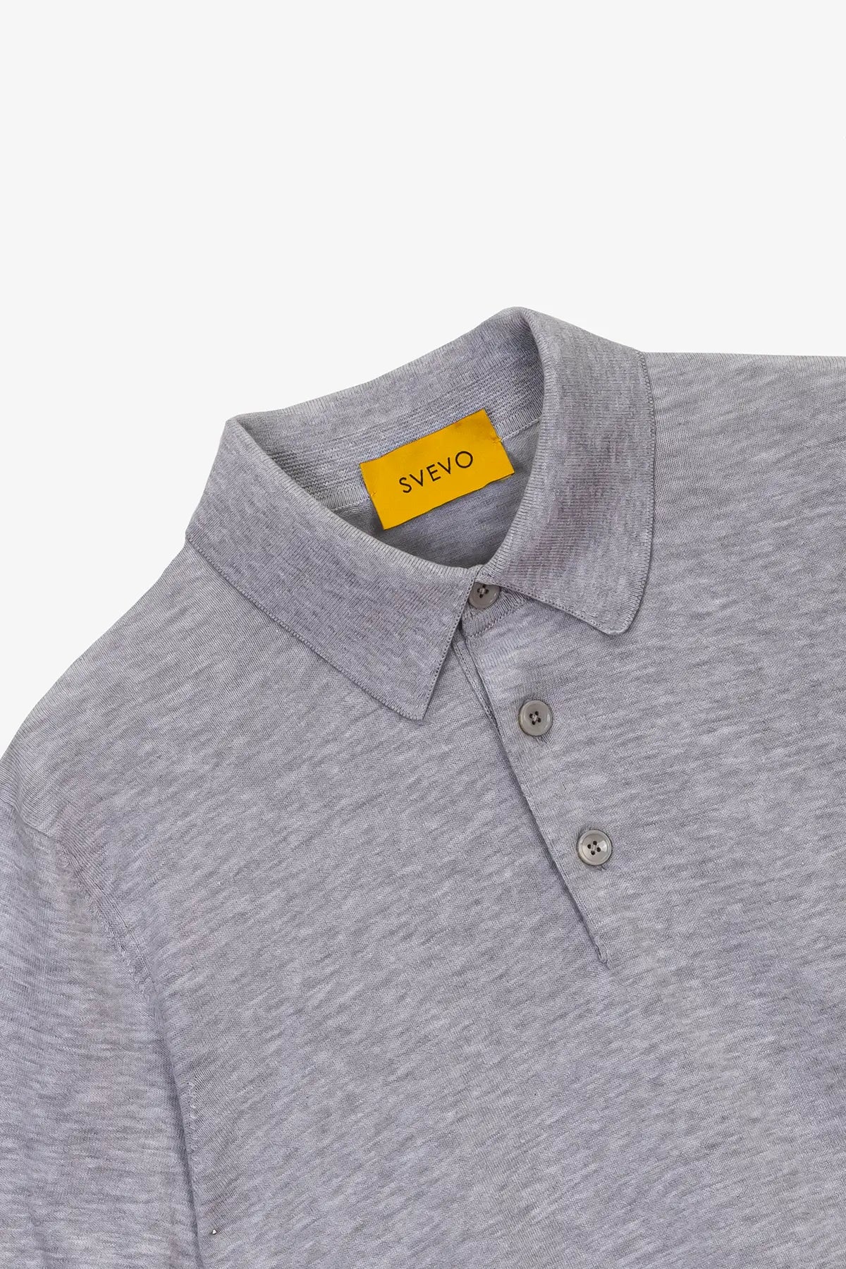 Polo mezza manica con bottoni in 100% Cotone Grigio Chiaro Melange | SVEVO