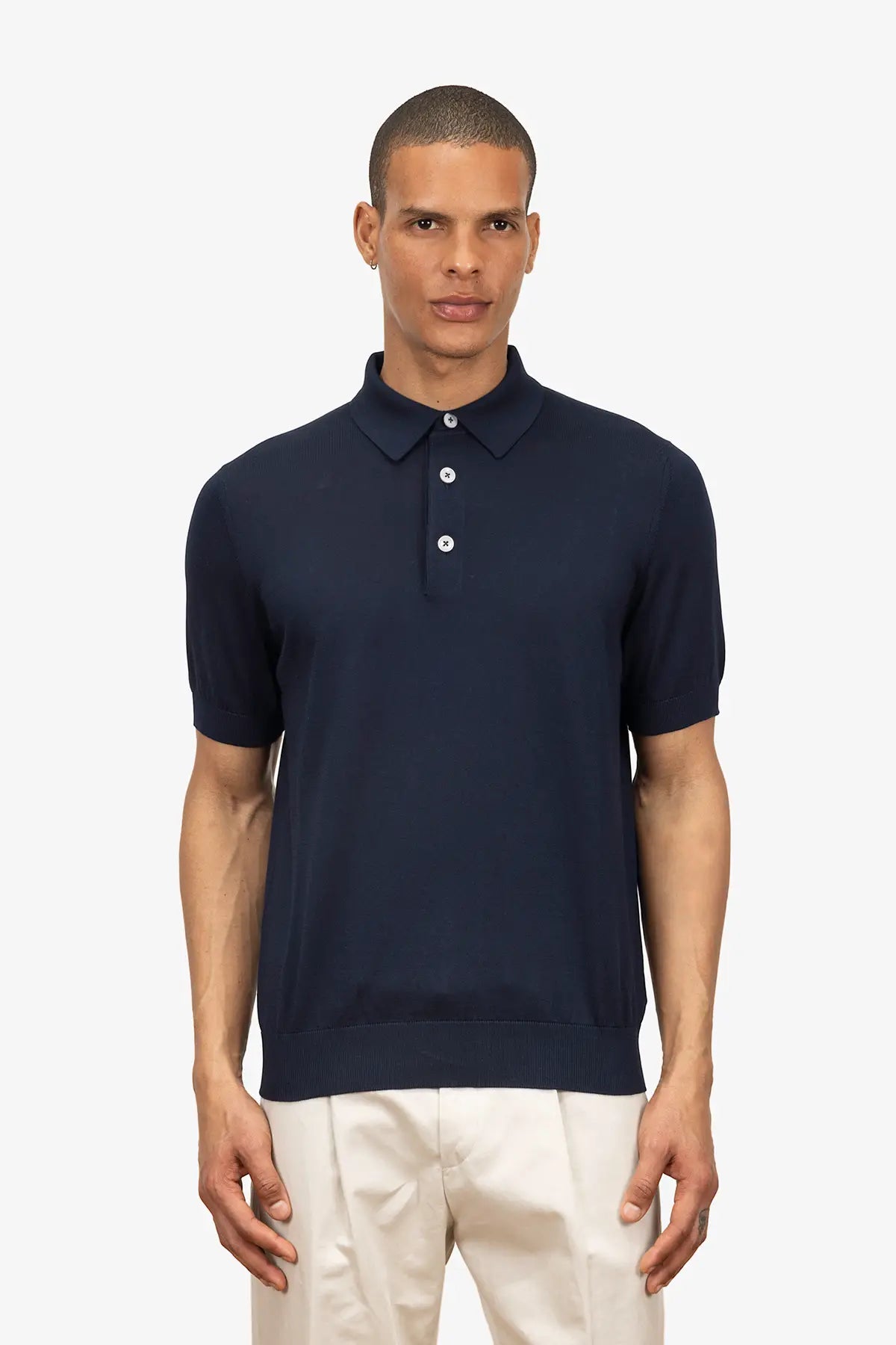 Polo mezza manica con bottoni in 100% Cotone Blu | SVEVO