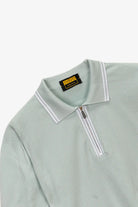 Polo mezza manica con zip in 100% Cotone Supersoft Azzurro Pastello e Bianco | SVEVO