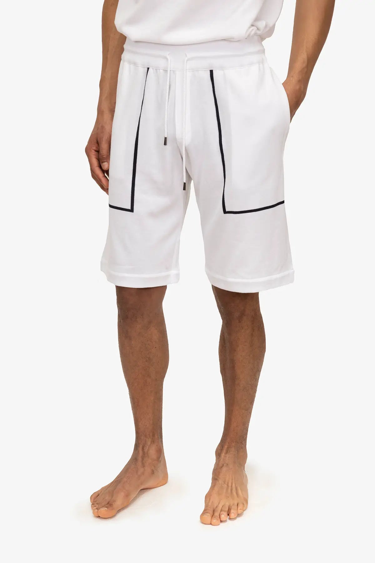 Bermuda in 100% Cotone Supersoft Bianco e Blu | SVEVO