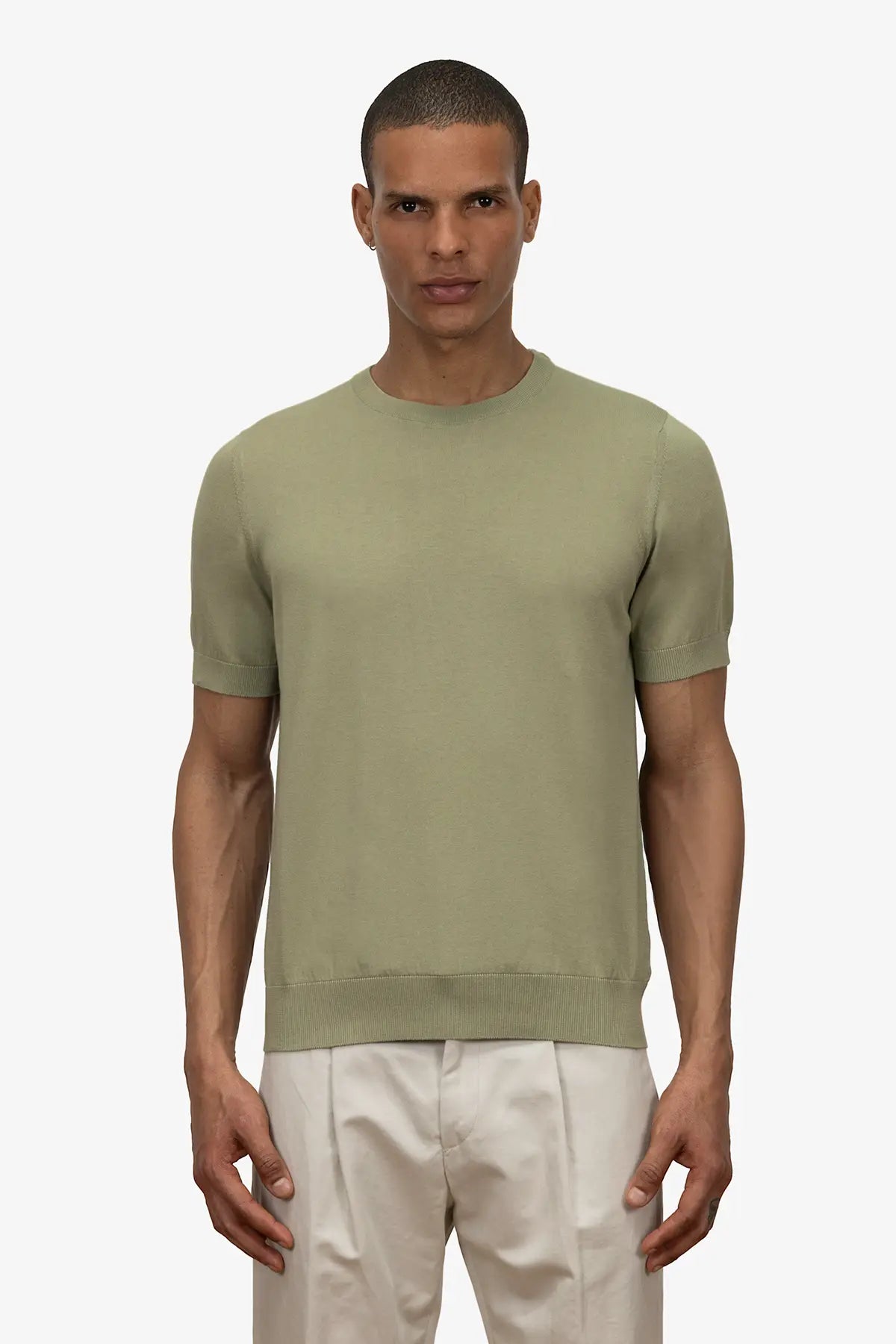 Girocollo mezza manica in 100% Cotone Verde | SVEVO