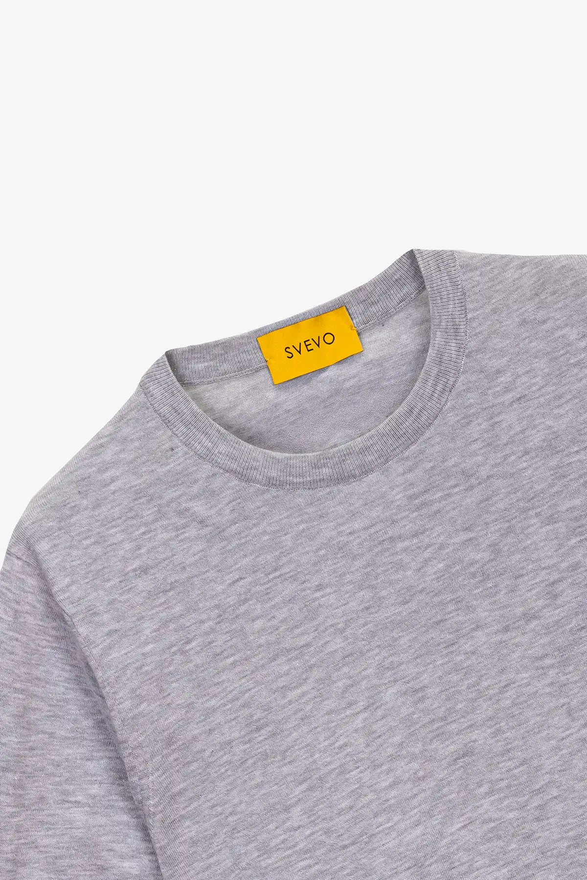 Girocollo mezza manica in 100% Cotone Grigio Chiaro Melange | SVEVO