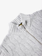 Giubbotto full zip con trecce in 100% lana grigio | SVEVO
