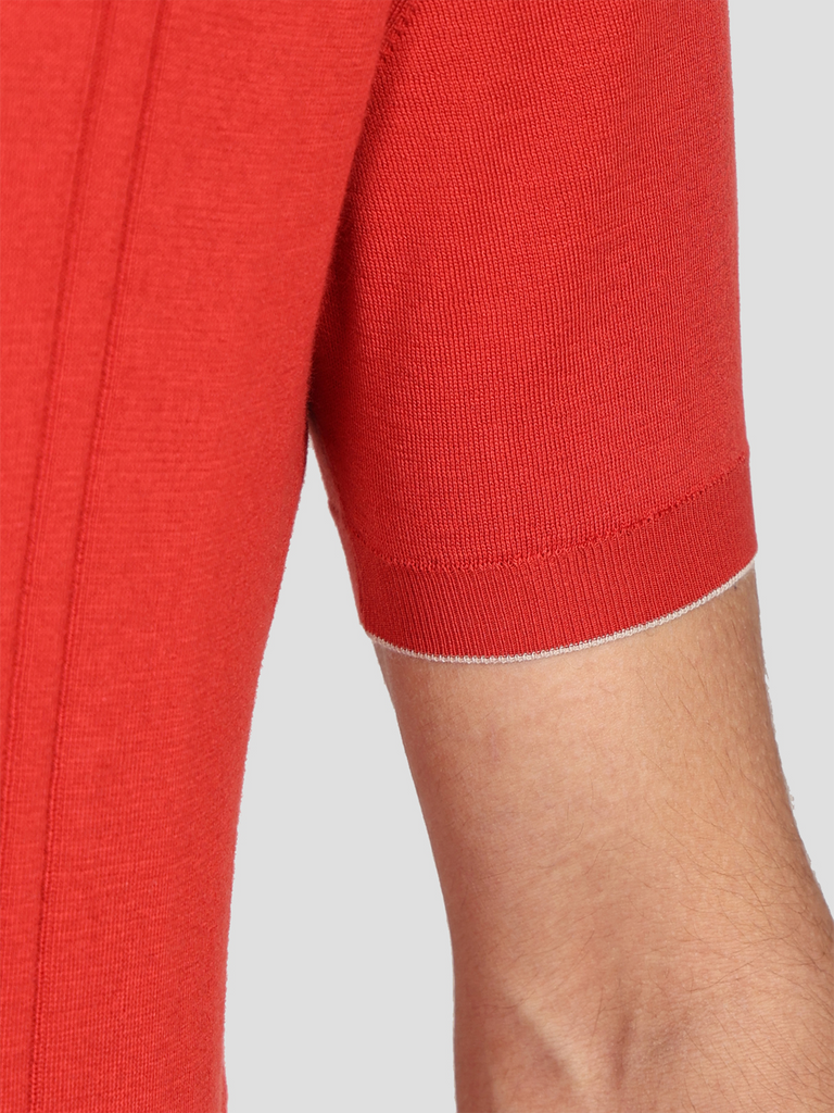 Maglia Polo con zip Cotone Supersoft Rossa - Svevo Abbigliamento