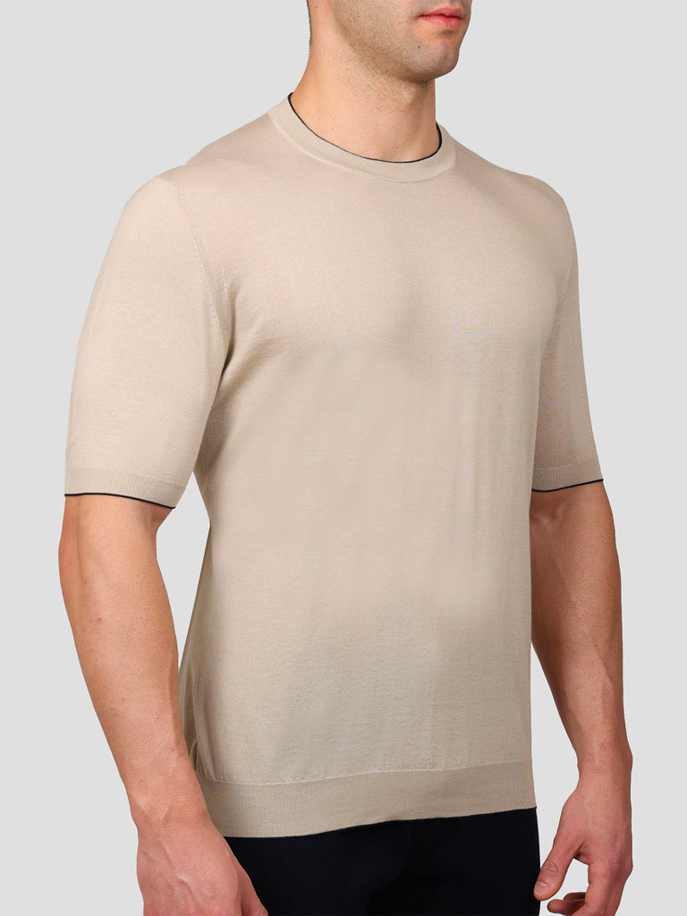 Maglia Girocollo 100% Cotone Supersoft Beige - SVEVO