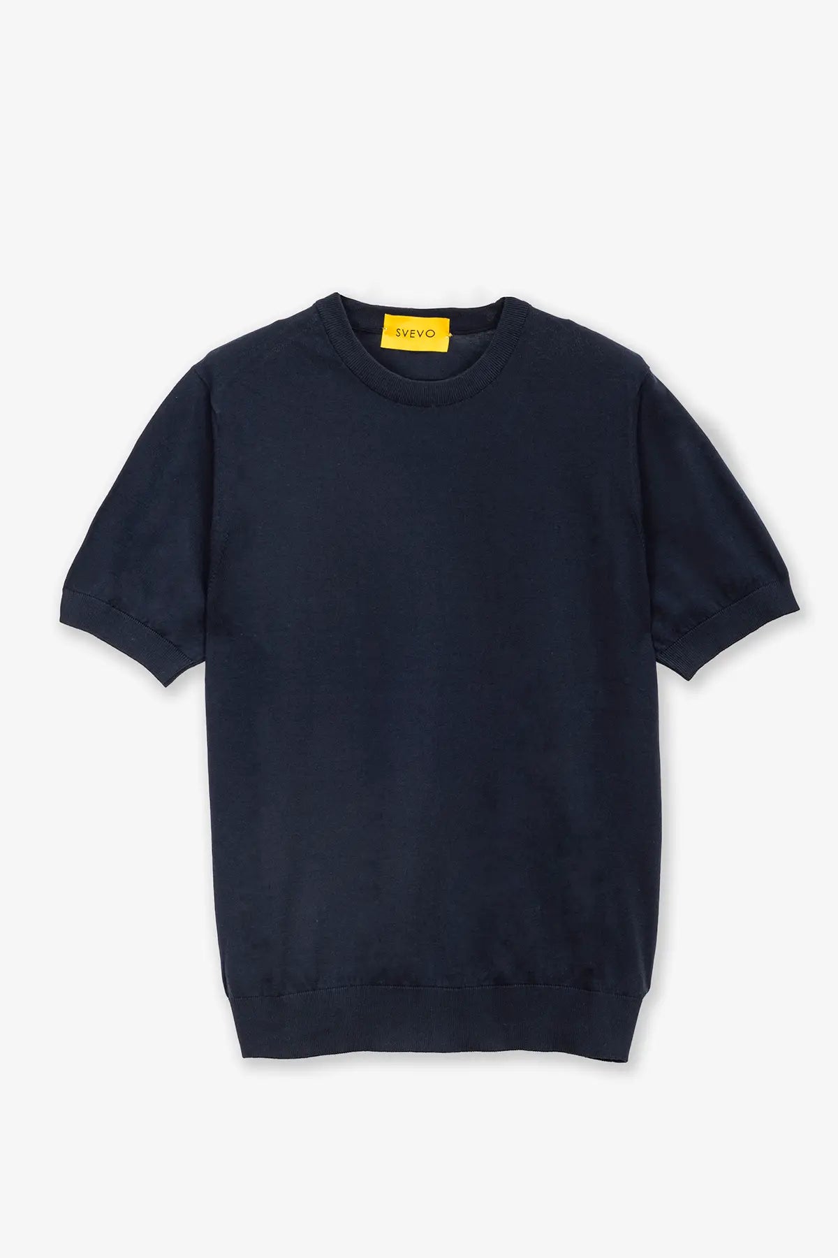 Girocollo mezza manica in 100% Cotone Blu | SVEVO