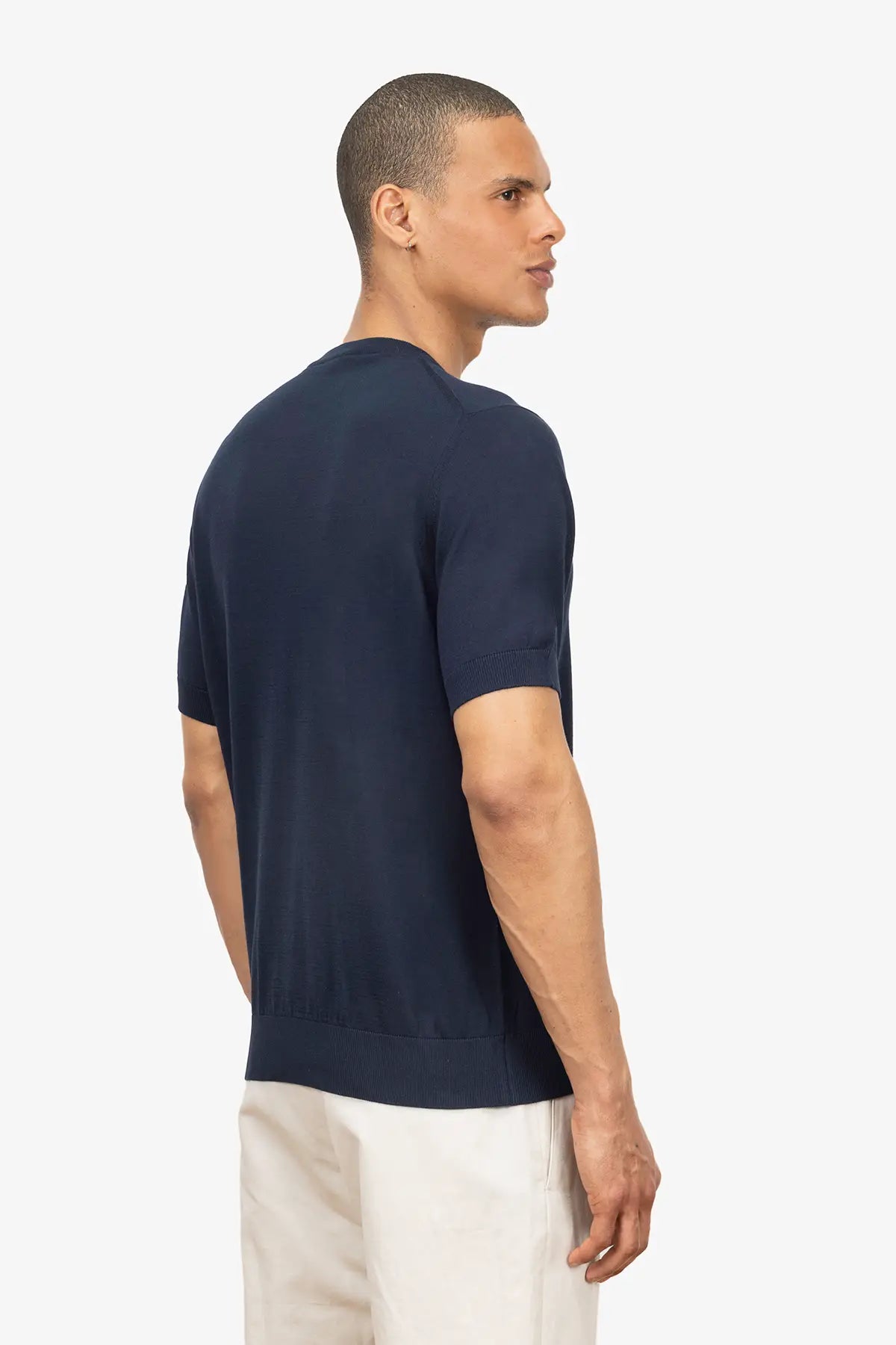 Girocollo mezza manica in 100% Cotone Blu | SVEVO