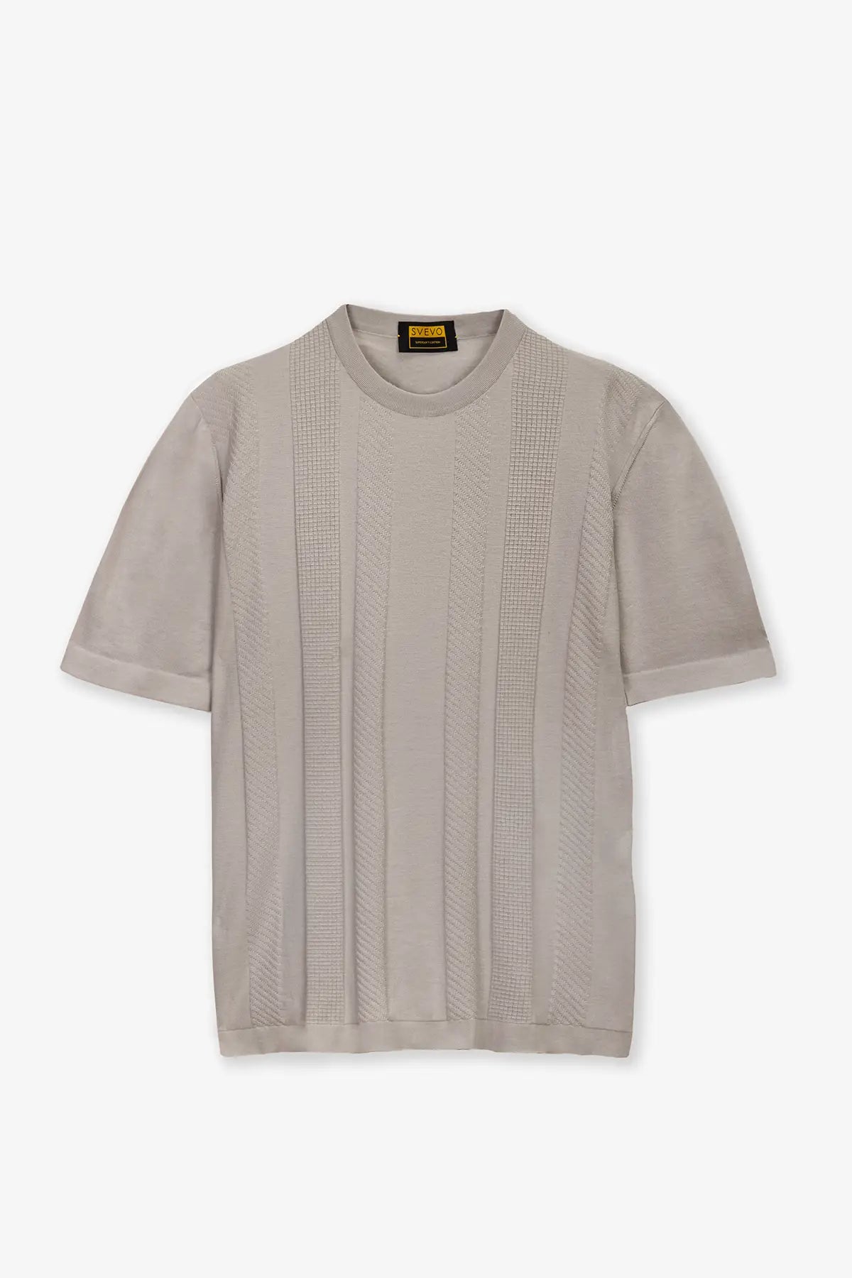 Girocollo mezza manica fondo tubolare in 100% Cotone Supersoft Grigio Chiaro | SVEVO