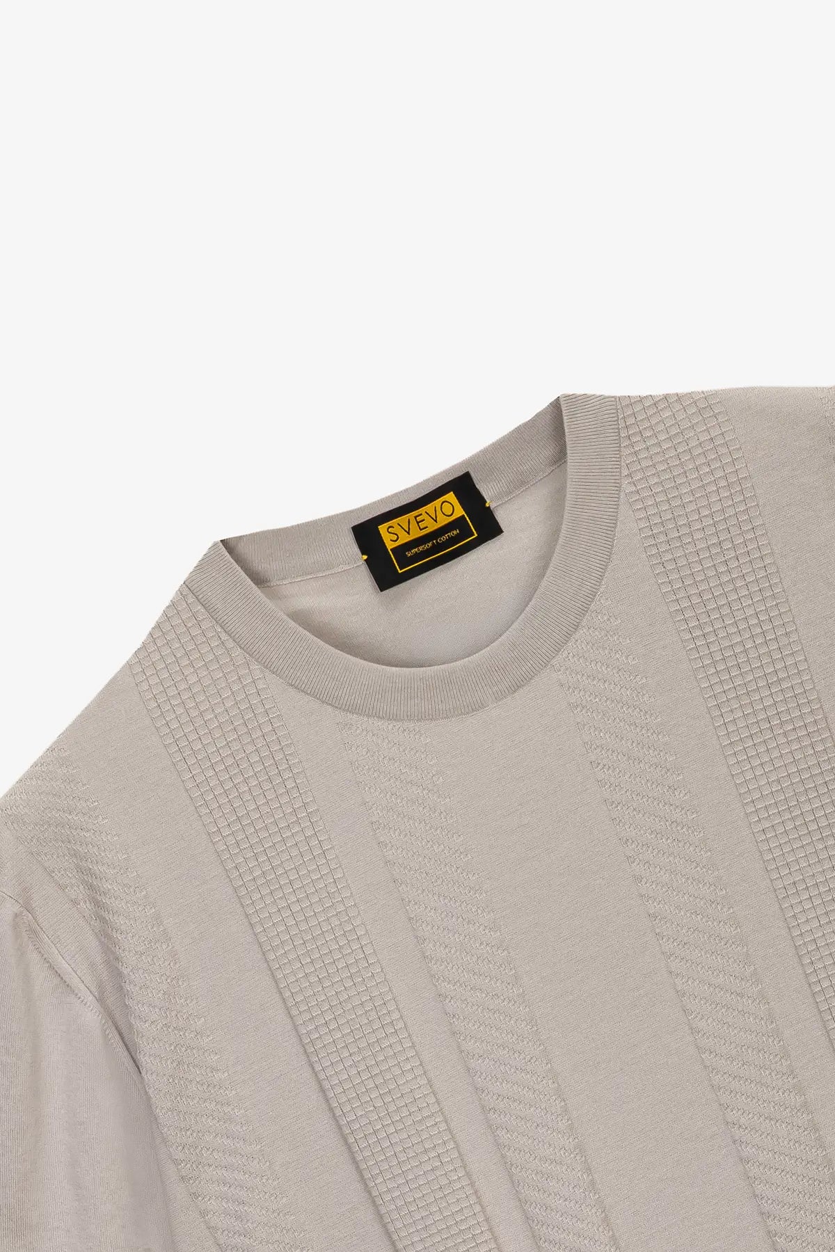 Girocollo mezza manica fondo tubolare in 100% Cotone Supersoft Grigio Chiaro | SVEVO